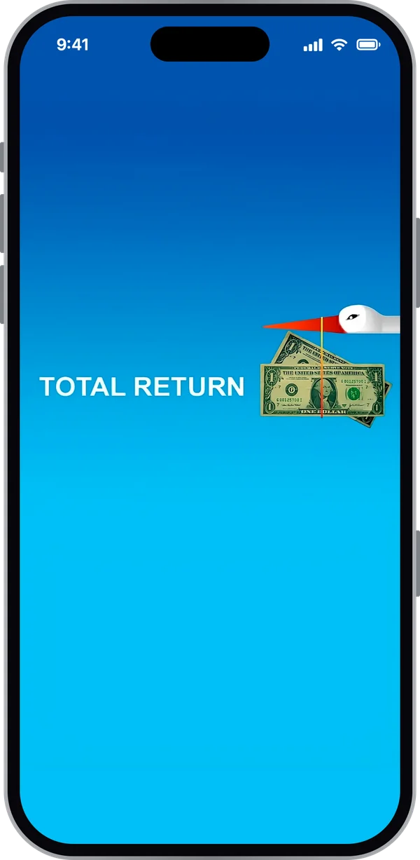 Total Return app launch screen on an iPhone